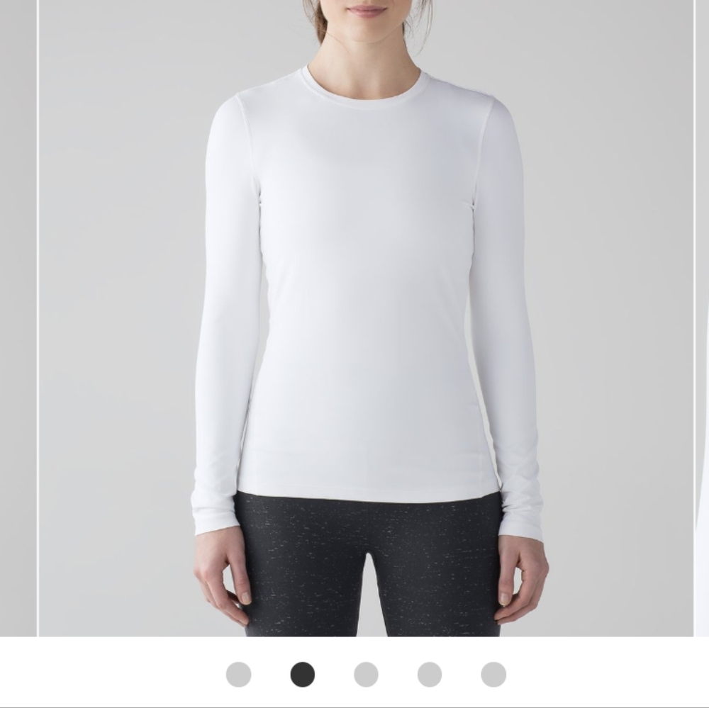 Lululemon 10 arise long sleeve white NWT Shirt Top Fitted